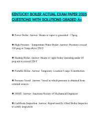 KENTUCKY BOILER ACTUAL EXAM PAPER 2026 QUESTIONS WITH SOLUTIONS GRADED A+