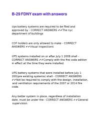 UPS Battery Systems Exam with Answers