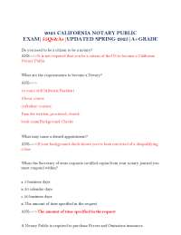 2025 CALIFORNIA NOTARY PUBLIC EXAM|55Qs&As|UPDATED SPRING 2025|A+GRADE