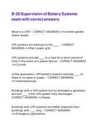 B-29 Battery Systems Exam with Correct Answers