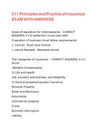 Insurance Principles and Practices Exam with Answers