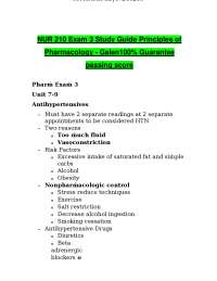 Pharmacology Exam 3 Study Guide: Antihypertensives and Respiratory Medications