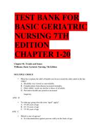 Geriatric Nursing Test Bank: Chapters 1-20