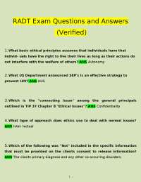 RADT Exam Questions and Answers: Ethical Principles and Scenarios