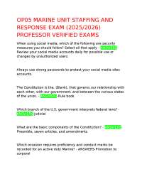 Marine Unit Staffing and Response Exam Questions and Answers