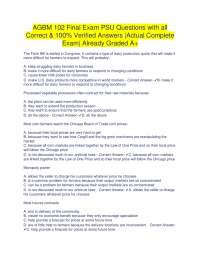 AGBM 102 Final Exam PSU Questions with all Correct & 100% Verified Answers |Actual Complet
