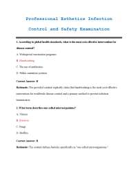 Esthetics Infection Control & Safety Exam Prep | Verified Questions & Answers (2025)