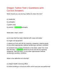 Oregon Tattoo Test: Questions and Answers for Licensing Preparation