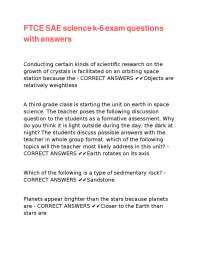 FTCE Science K-6 Exam Questions with Answers