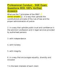 SQE Exam Professional Conduct: Questions and Answers