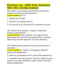 SQE2 Business Law Exam Questions and Answers