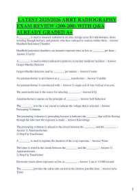 ARRT Radiography Exam Review Q&A 2025/2026
