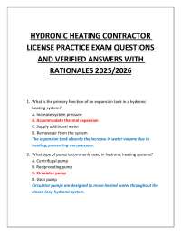 Hydronic Heating Contractor License Exam: Practice Questions and Answers