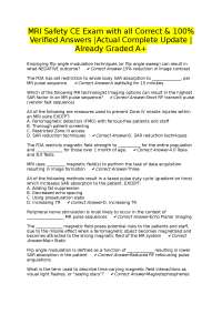 MRI Safety Exam: Verified Answers and Key Concepts