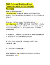 SQE 2 Legal Drafting Exam: Questions and Verified Answers