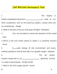 Aerospace Test Questions and Answers