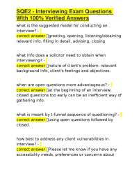 SQE2 Interviewing Exam: Key Questions and Verified Answers