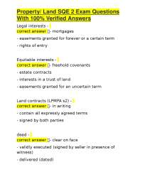 Property Law SQE 2 Exam Questions and Answers