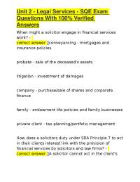 SQE Exam Questions on Legal Services and Financial Regulations