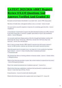 ARRT Registry Review: 2025/2026 Exam Questions and Answers