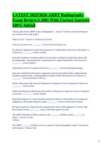 ARRT Radiography Exam Review 2025/2026: Questions and Answers