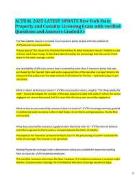 New York State Property and Casualty Licensing Exam Questions and Answers