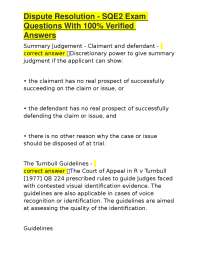 SQE2 Dispute Resolution Exam Questions and Answers