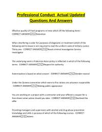 Professional Conduct Q&A: Updated Exam Prep