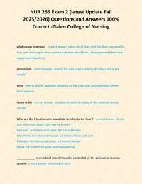 NUR 265 Exam 2: Cardiovascular and Respiratory System Q&A