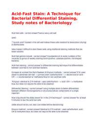 Acid-Fast Stain: A Technique for Bacterial Differential Staining, Study notes of Bacteriol