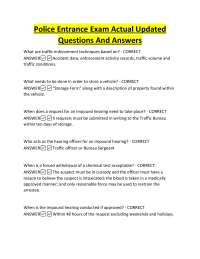Police Entrance Exam: Updated Questions and Answers