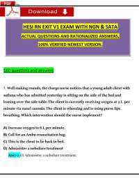 Nursing Exit Exam Practice Questions with NGN & SATA