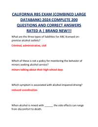 California RBS Exam Prep 2024: 200 Q&A for Responsible Beverage Service Certification