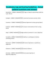 Vocabulary Building: Definitions and Usage