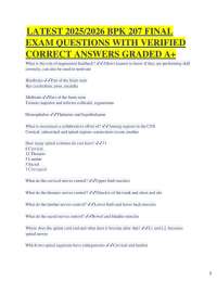 BPK 207 Final Exam Questions and Answers 2025/2026