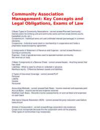 Community Association Management: Key Concepts and Legal Obligations, Exams of Law