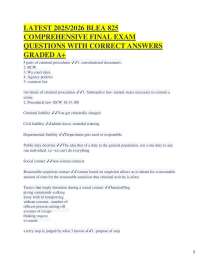 Criminal Procedures Comprehensive Final Exam Questions and Answers 2025/2026