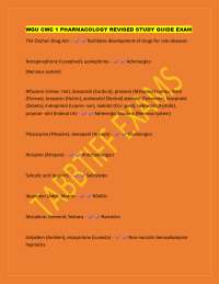 Pharmacology Exam Study Guide: Key Drugs, Mechanisms, and Clinical Applications