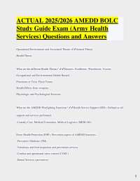AMEDD BOLC Exam Study Guide: Army Health Services Q&A 2025/2026