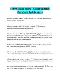 SRHM Mixed Terms Actual Updated Questions And Answers