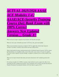 AAAE ACE Security Training Course Quiz Bank Exam 2025/2026
