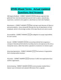 SPHRi Mixed Terms Actual Updated Questions And Answers