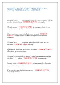 BUS 6600 Final Exam Questions and Answers (2023)