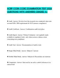 ACRP CCRA CCRC EXAMINATION TEST 2026 QUESTIONS WITH ANSWERS GRADED A+