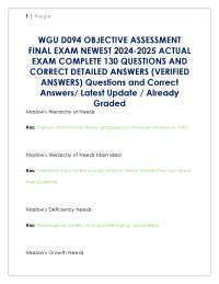 Developmental Psychology Exam Questions and Answers