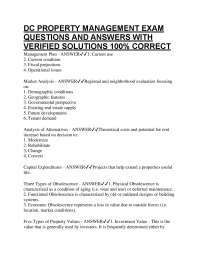 DC Property Management Exam: Questions and Answers with Verified Solutions