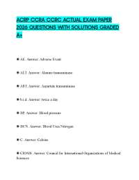 ACRP CCRA CCRC ACTUAL EXAM PAPER 2026 QUESTIONS WITH SOLUTIONS GRADED A+