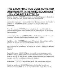 Real Estate Exam Practice Questions and Answers