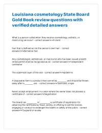 Louisiana Cosmetology State Board Exam Review Questions and Answers