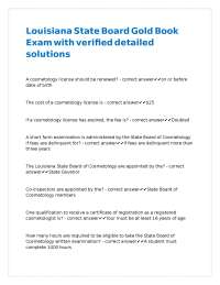 Louisiana State Board Cosmetology Exam Questions and Answers